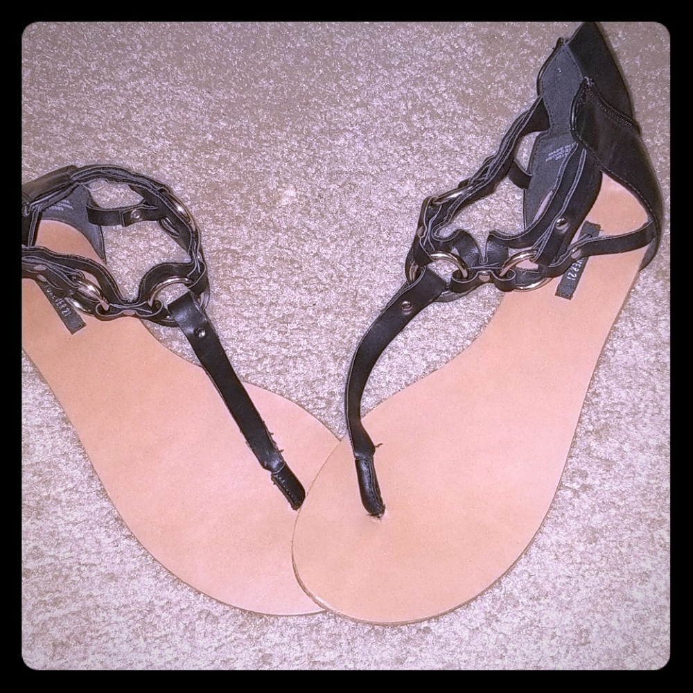 Black and Gold Sandals